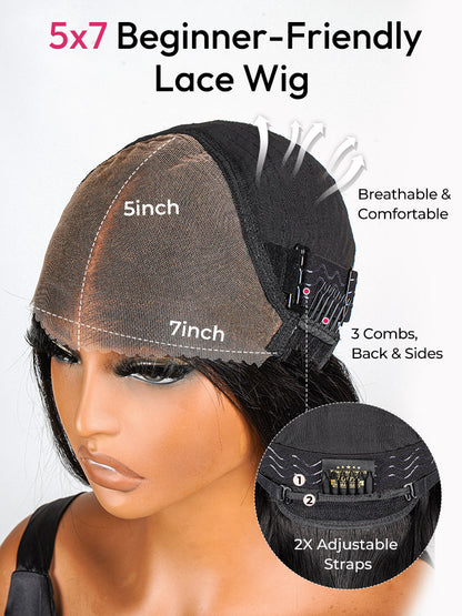 Glueless Ready To Go Wigs - Body Wave Pre-Cut HD Undetectable Lace Pre-Bleached Closure