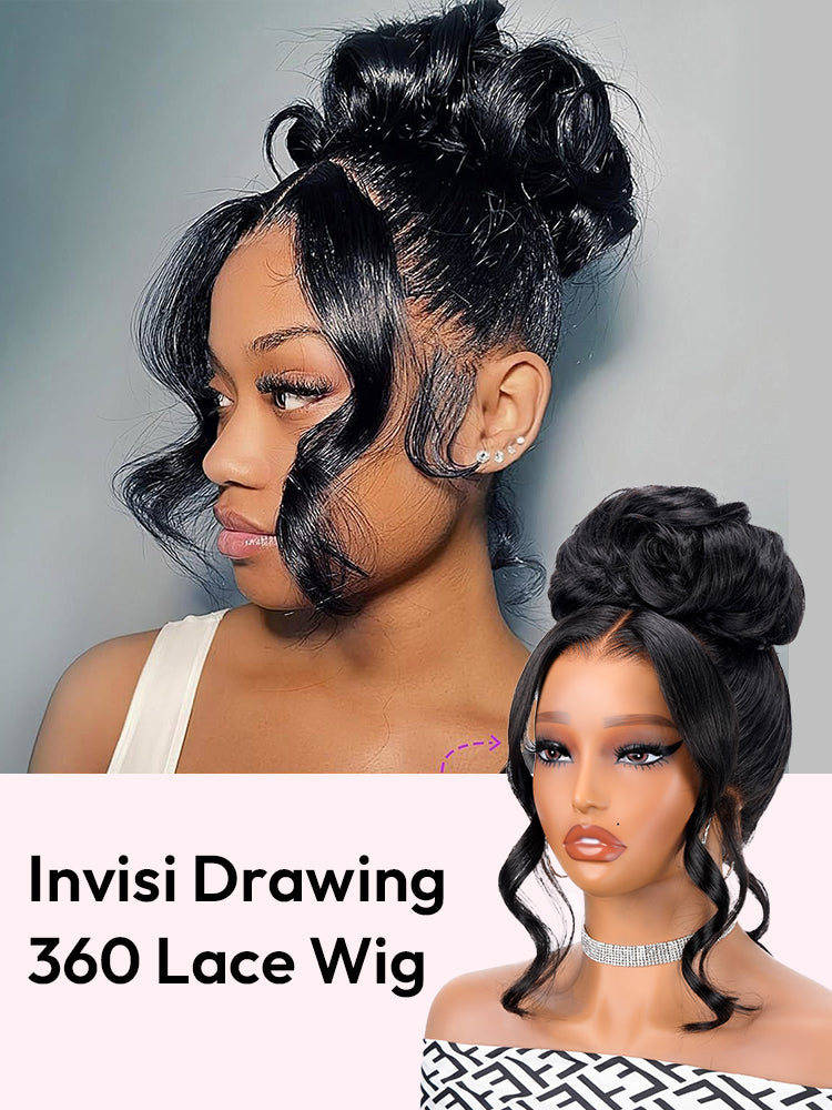 Chic Luxe Hair Body Wave Invisi Drawstring Snug Fit 360 Lace Wig | Pre-Max Throw On&Go | 100% Human Hair