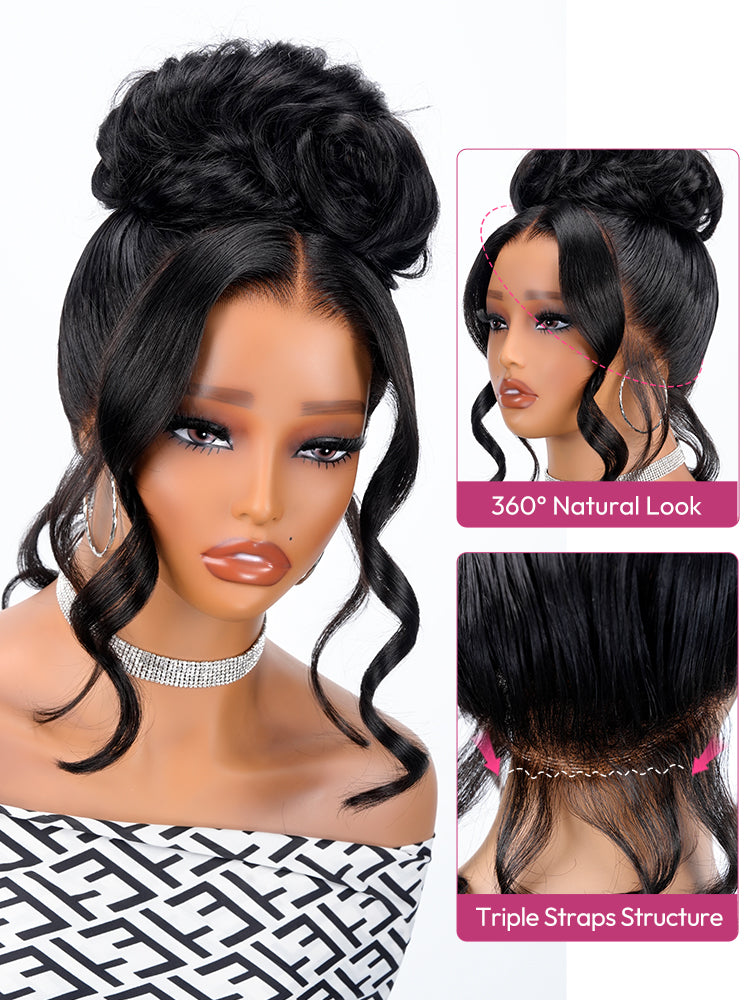 Chic Luxe Hair Body Wave Invisi Drawstring Snug Fit 360 Lace Wig | Pre-Max Throw On&Go | 100% Human Hair