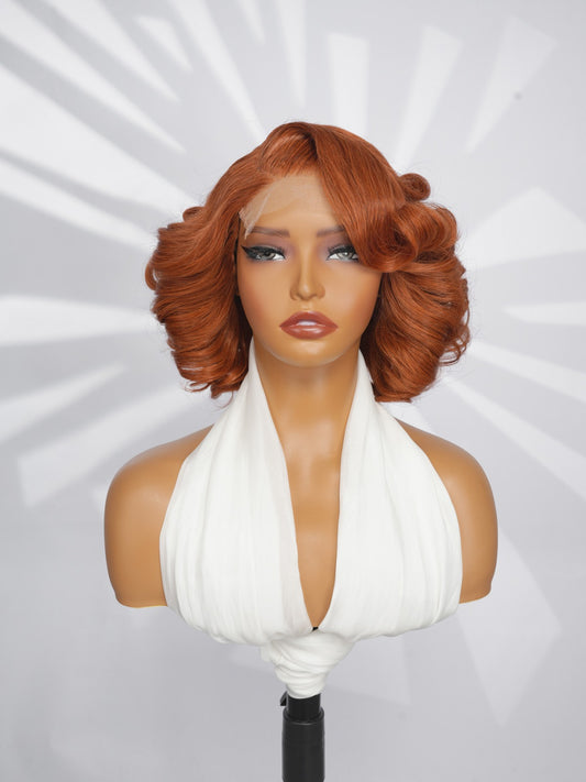 Glueless Pre Styled Ready To Wear Curly Short Bob Human Hair Lace Front Wig 250%