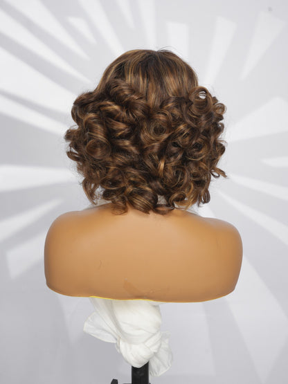 Chic Luxe Hair Glueless Pre Styled Ready To Wear Curly Short Bob Human Hair Lace Front Wig | 250% | 100% Human Hair