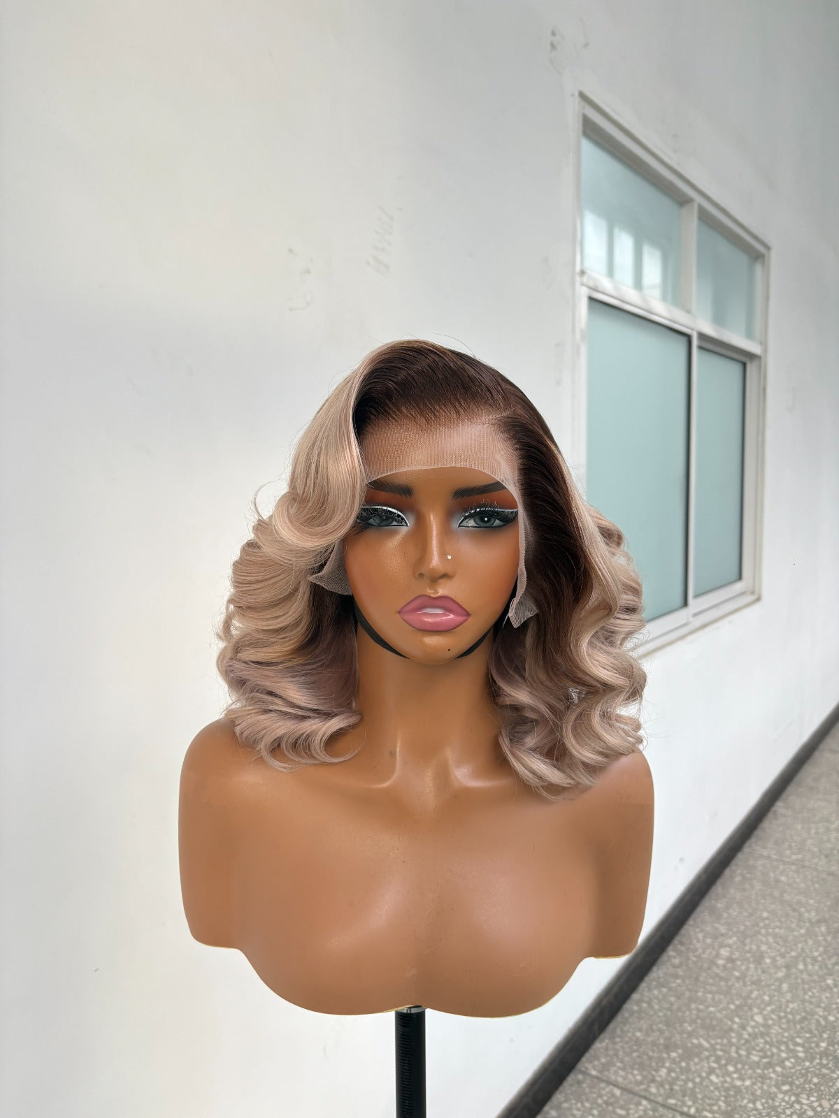 Chic Luxe Hair Glueless Pre Styled Ready To Wear Curly Short Bob Human Hair Lace Front Wig | 250% Density | 100% Human Hair