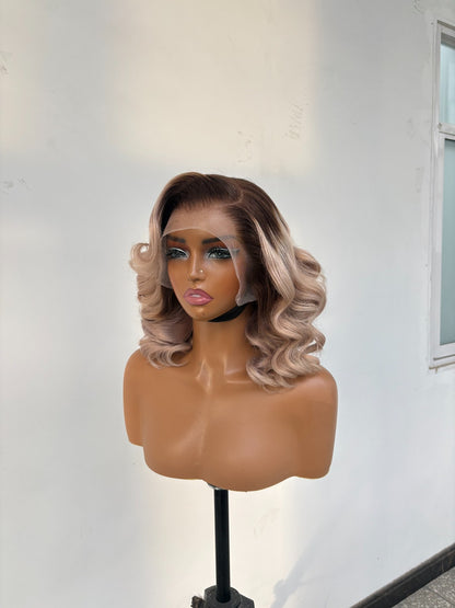 Chic Luxe Hair Glueless Pre Styled Ready To Wear Curly Short Bob Human Hair Lace Front Wig | 250% Density | 100% Human Hair