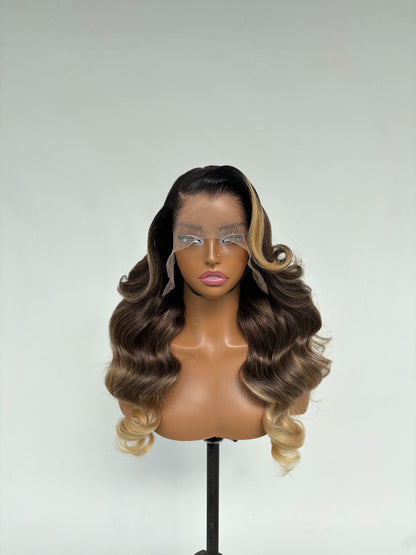 Glueless Pre Styled Ready To Wear Curly Human Hair Lace Front Wig 200% Full Density Customized Colour