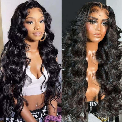 Luxury virgin human hair wig with deep waves, glueless lace front, pre-styled for effortless glam
