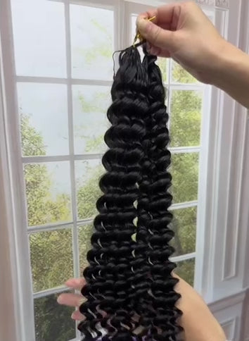 Chic Luxe Hair Crochet human hair For Crochet Styles Boho Braidind Miracle Knots| Natural | 100% Human Hair |100 strands per pack (100g) | Usually 2-3 Packs For A Full Head