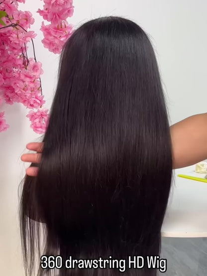 Chic Luxe Hair Raw Vietnamese SDD 360 Lace Drawstring Bone Straight Glueless Ready To Wear Wig | 100% Raw Vietnamese Hair