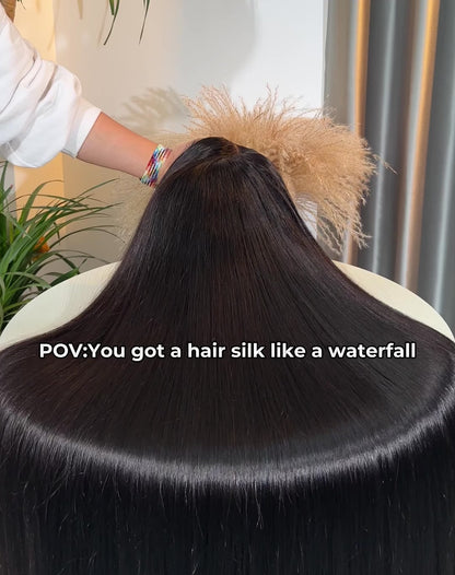 Human Hair Wigs Glueless Pre Cut Lace Front Wear Go Straight Long Wig Women