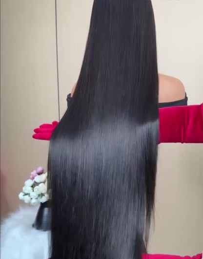 Super Long 50inch 300% Density Natural Black 13x6 HD Lace Front Wig Human Hair