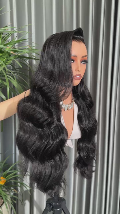 Chic Luxe Hair | Layered Cut Pre-Styled Pre-Everything M Hairline With Widow's Peak 13x6 Glueless Wig | 300% Full Density | 100% Human Hair