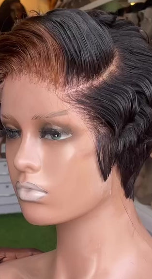 Chic Luxe Hair Pixie Cut Pre-Styled Ready To Wear Short Wig | 100% Human Hair