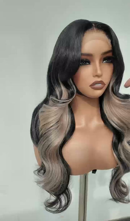 Chic Luxe Hair | Layered Cut Pre-Styled Pre-Everything Glueless Wig With Highlights 13x6 Lace | 300% Full Density | 100% Human Hair