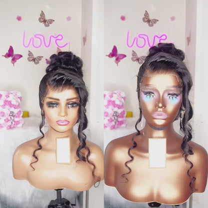 Glueless Ready To Wear 360 Lace Front Human Hair Wigs  Pre Styled Women Wig