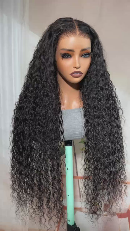 Raw Vietnamese Bouncy Curly Glueless Lace Front Wig 300% Density 32inch Wig