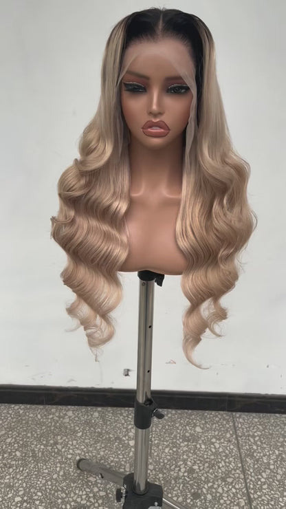 Ready To Wear Wavy Human Hair Glueless  250% Density  Wig Custom Colour