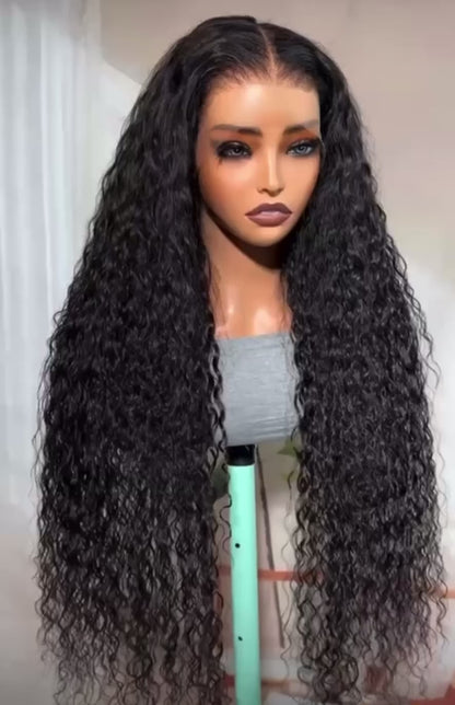 Raw Vietnamese Bouncy Curly Glueless Lace Front Wig 300% Density 32inch Wig