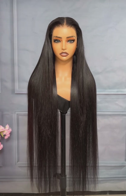 Super Long 50inch 300% Density Natural Black 13x6 HD Lace Front Wig Human Hair