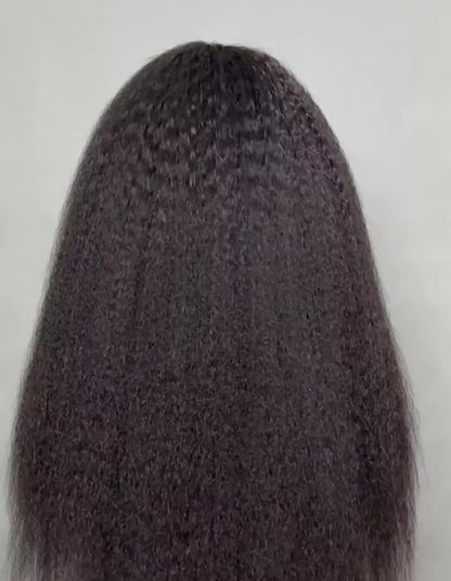 Chic Luxe Hair Glueless Kinky Yaki Straight Pre-Cut Lace Ready To Wear Lace Front Wig | 100% Human Hair