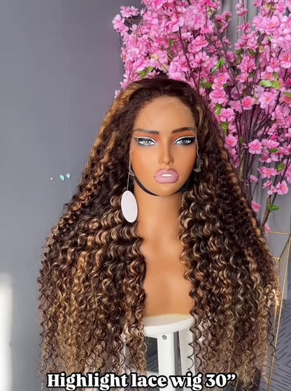 Chic Luxe Hair Raw Vietnamese SDD Lace Front Pixie Curly Highlights Glueless Wig | 100% Raw Vietnamese Hair | 300%