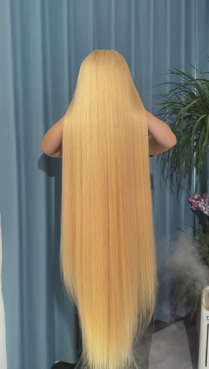Super Long 50inch 300% Density Blonde 13x6 HD Lace Front Wig Human Hair