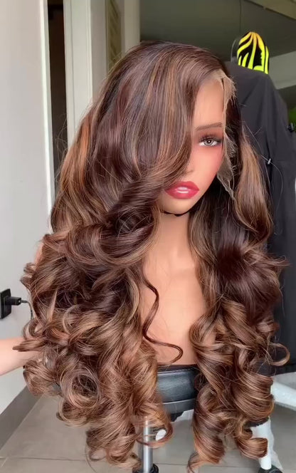 Raw Vietnamese SDD Bouncy Curly Glueless Lace Front Wig 300% Density 30inch Wig