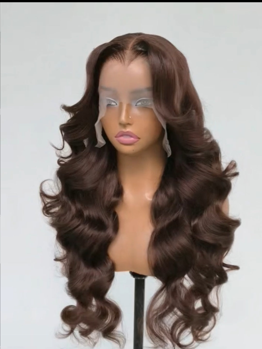 Chic Luxe Hair | Layered Cut Pre-Styled Pre-Everything M Hairline With Chocolate Brown 13x6 Glueless Wig | 300% Full Density | 100% Human Hair