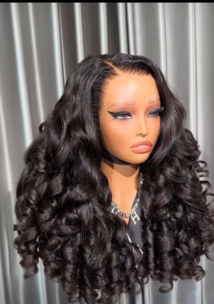 Chic Luxe Hair Pre-Styled Glueless Bouncy Curly Wig Ready To Wear| 100% Human Hair | 300% Full Density