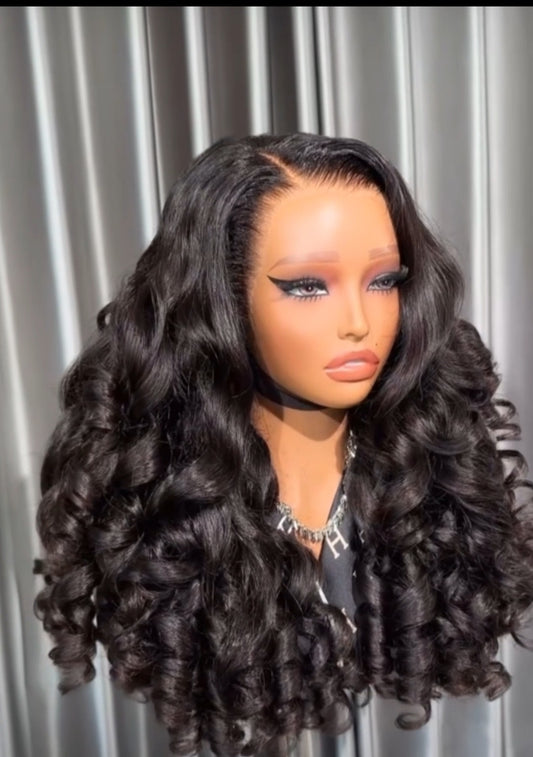 Chic Luxe Hair Pre-Styled Glueless Bouncy Curly Wig Ready To Wear| 100% Human Hair | 300% Full Density