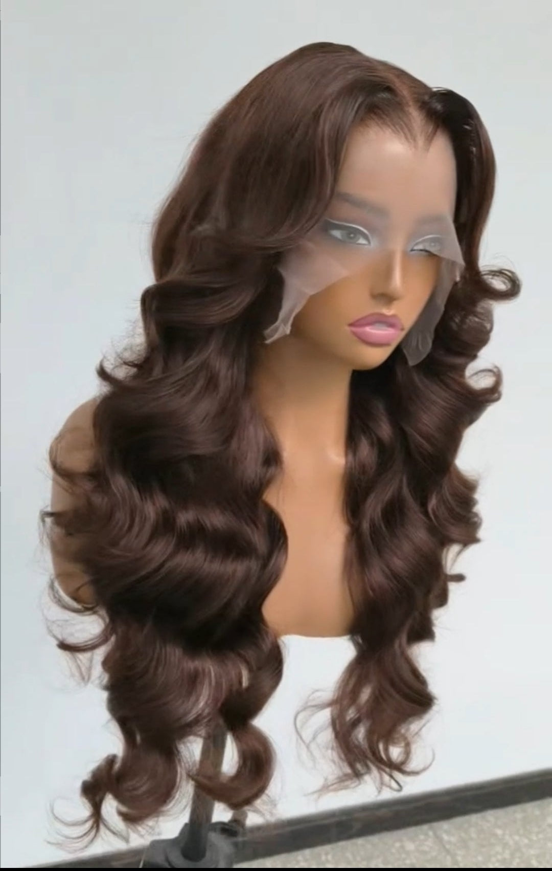 Chic Luxe Hair | Layered Cut Pre-Styled Pre-Everything M Hairline With Chocolate Brown 13x6 Glueless Wig | 300% Full Density | 100% Human Hair