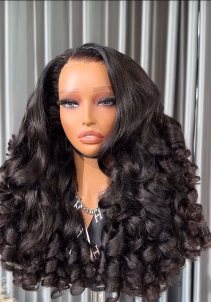 Chic Luxe Hair Pre-Styled Glueless Bouncy Curly Wig Ready To Wear| 100% Human Hair | 300% Full Density