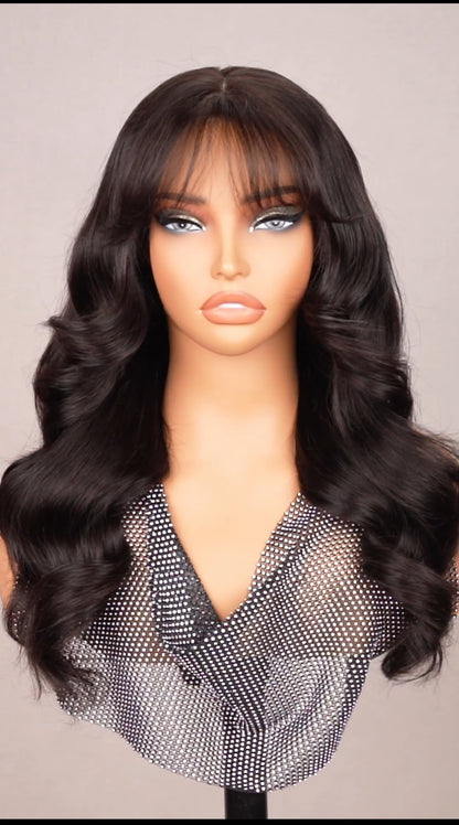 Chic Luxe Hair Glueless Ready To Wear Layered Cut With Bangs Wig | 100% Human Hair | 250% Density