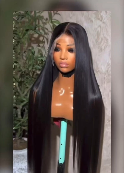 Super Long 50inch 300% Density Natural Black 13x6 HD Lace Front Wig Human Hair