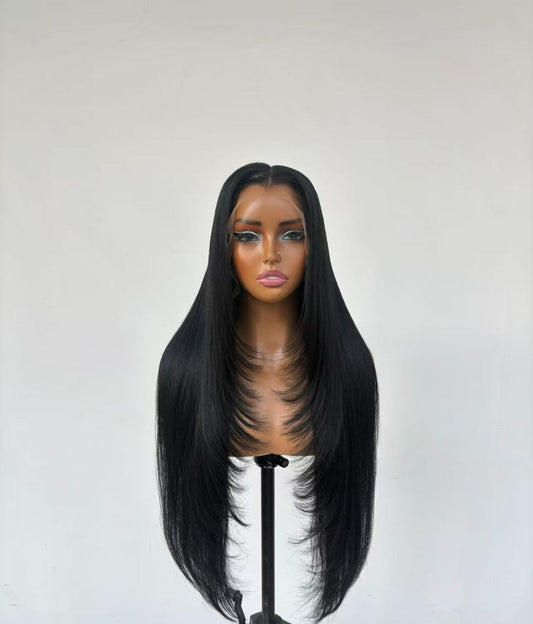 Chic Luxe Hair | Layered Cut Pre-Styled Pre-Everything M Hairline 13x6 Glueless Wig | 300% Full Density | 100% Human Hair