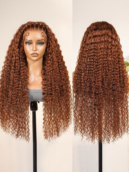 Human Hair Glueless Pre Styled Ready To Wear Lace Front 250% Density Curly Wig