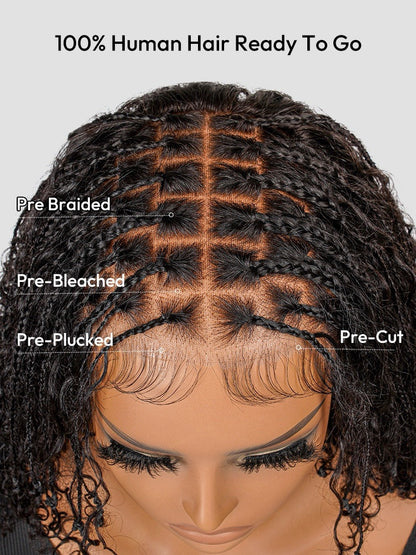 Human Hair Glueless Pre Styled Ready To Wear Lace Front 250% Density Curly Wig
