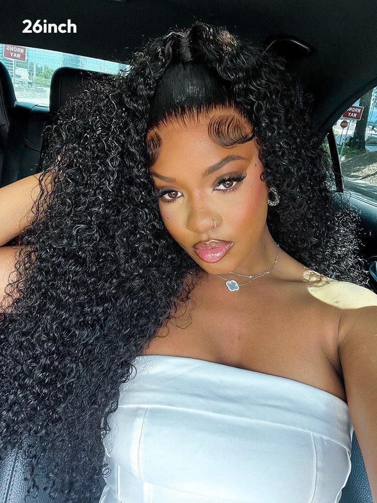 Human Hair Glueless Ready To  Wear Curly Luxurious 250% Full Density Long Wig