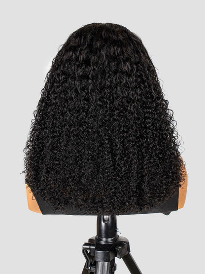 Human Hair Glueless Pre Styled Ready To Wear Lace Front 250% Density Curly Wig