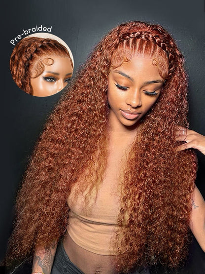 Human Hair Glueless Pre Styled Ready To Wear Lace Front 250% Density Curly Wig