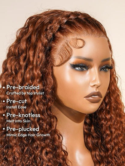 Human Hair Glueless Pre Styled Ready To Wear Lace Front 250% Density Curly Wig