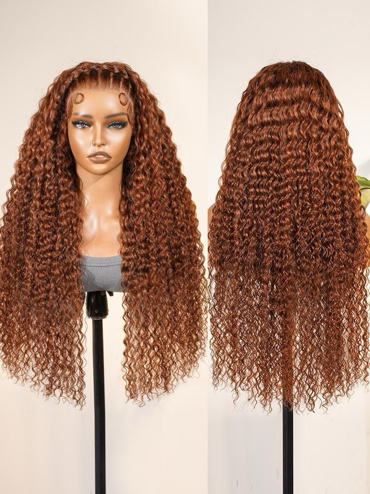Human Hair Glueless Pre Styled Ready To Wear Lace Front 250% Density Curly Wig