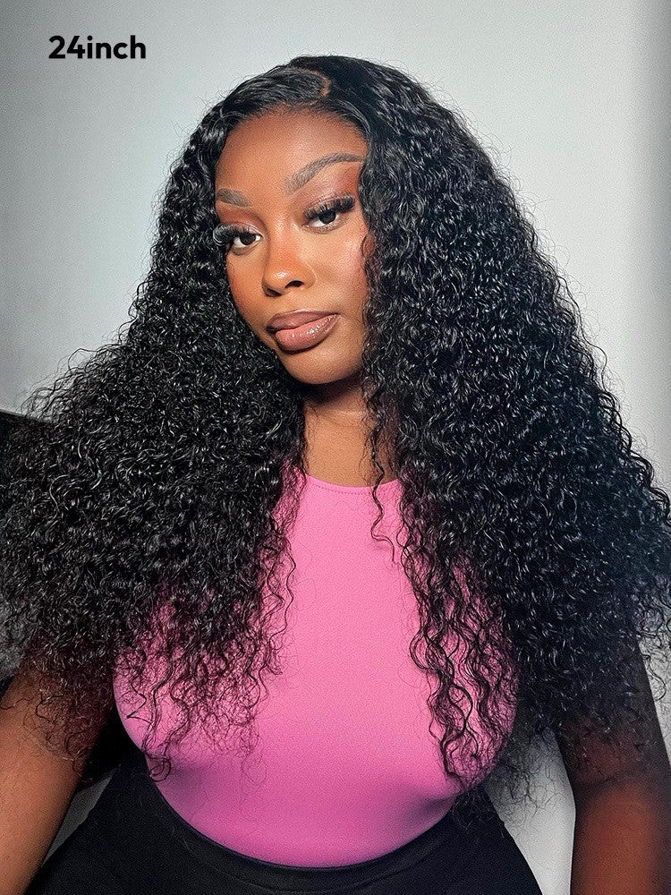 Human Hair Glueless Ready To  Wear Curly Luxurious 250% Full Density Long Wig