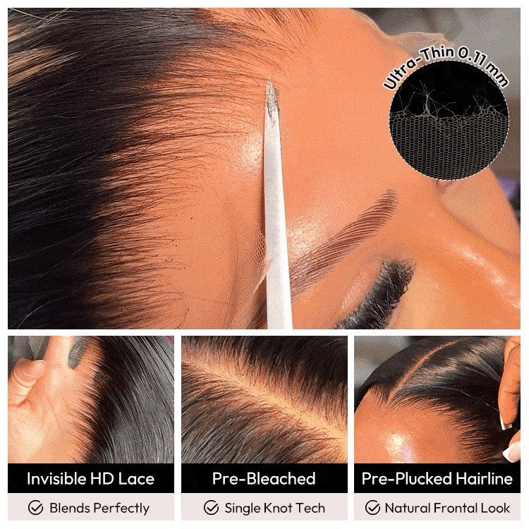 Human Hair Glueless Ready To  Wear Up To 40inch Straight 250%-300% Density Wig