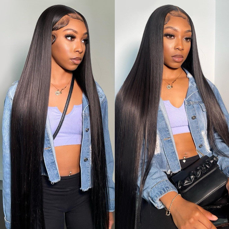 Human Hair Glueless Ready To  Wear Up To 40inch Straight 250%-300% Density Wig