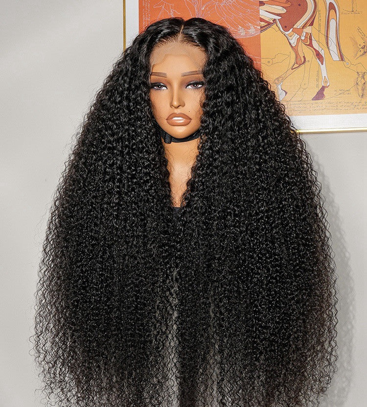 Human Hair Glueless Ready To  Wear Curly Luxurious 250% Full Density Long Wig
