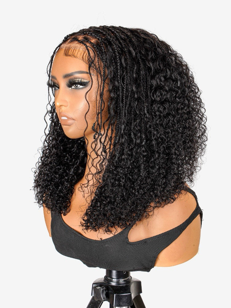 Human Hair Glueless Pre Styled Ready To Wear Lace Front 250% Density Curly Wig